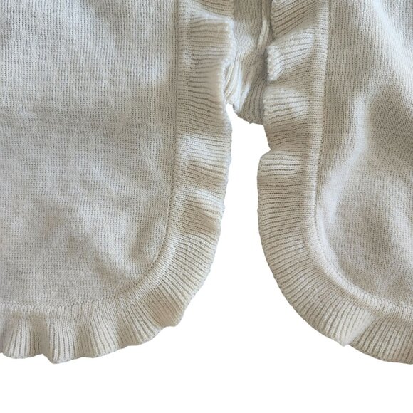 Beige Tan Angel Wrap Shawl Coverlet with Ruffle Trim 37x40 One Size Acrylic - Picture 3 of 7